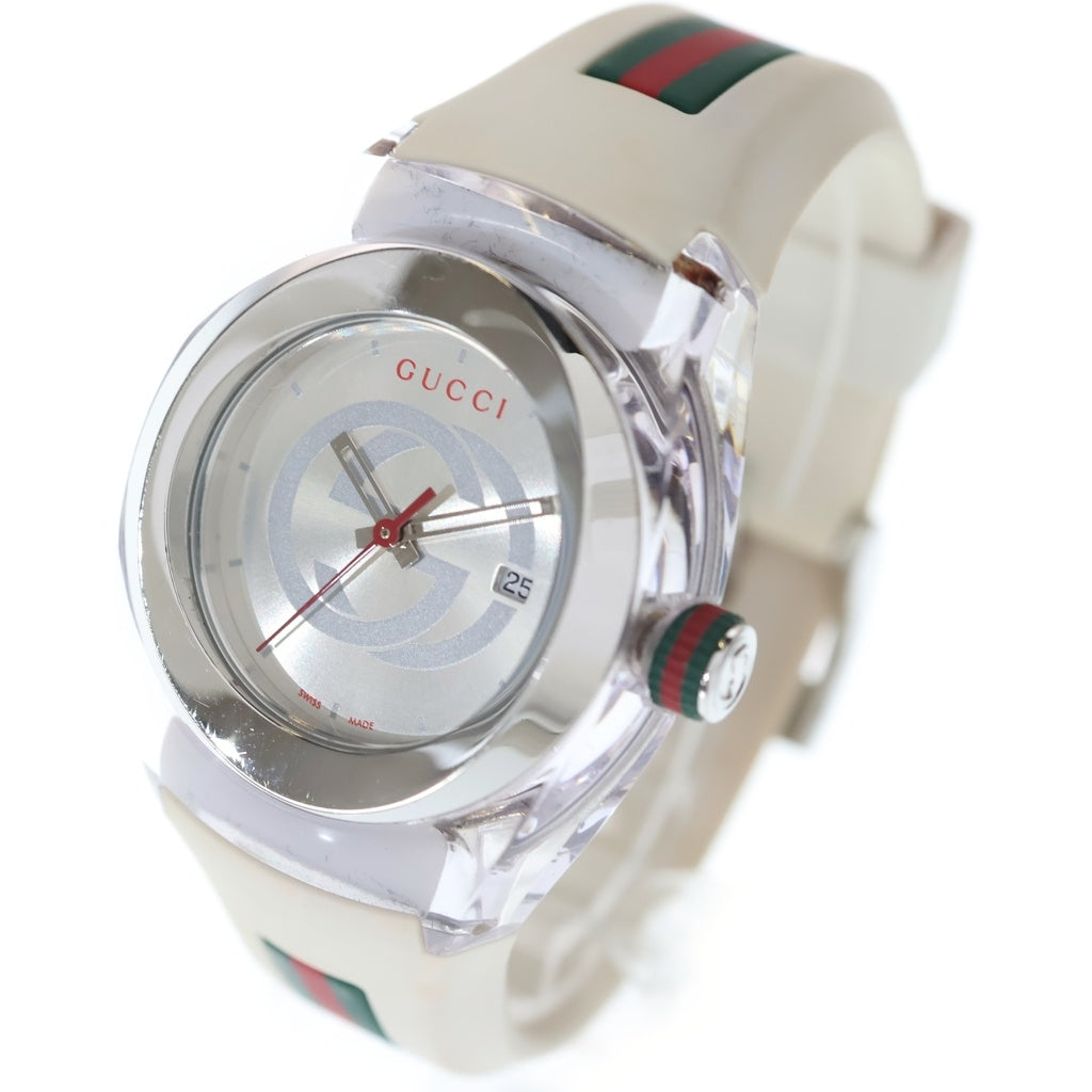 GUCCI(グッチ) SYNC シンク クォーツ アナログウォッチ ラバーベルト 腕時計 ホワイト YA137302