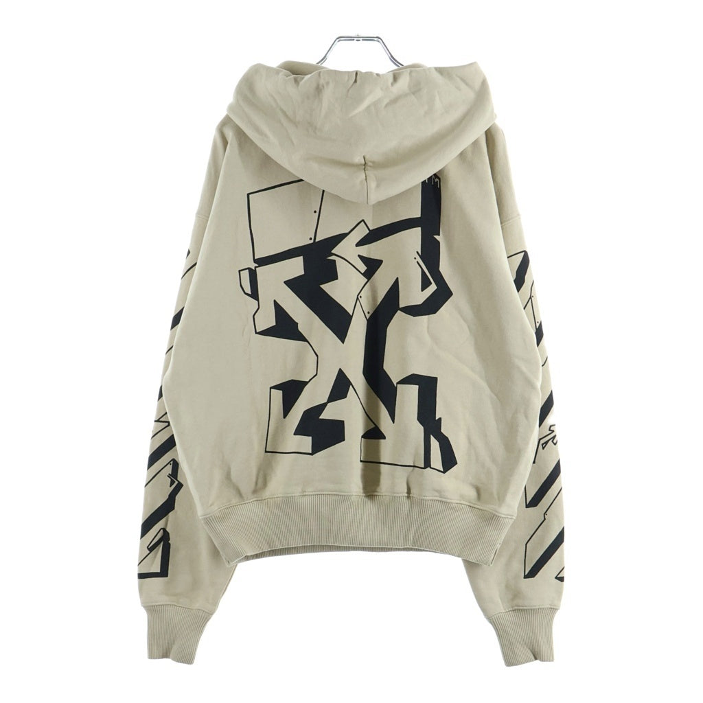 OFF-WHITE(オフホワイト) 22SS GRAFFITI OUTLINE SKATE HOODIE DARK SAND グラフィティ アウトライン スケート ダークサンド プルオーバースウェットパーカー フーディー ベージュ OMBB085S22FLE010