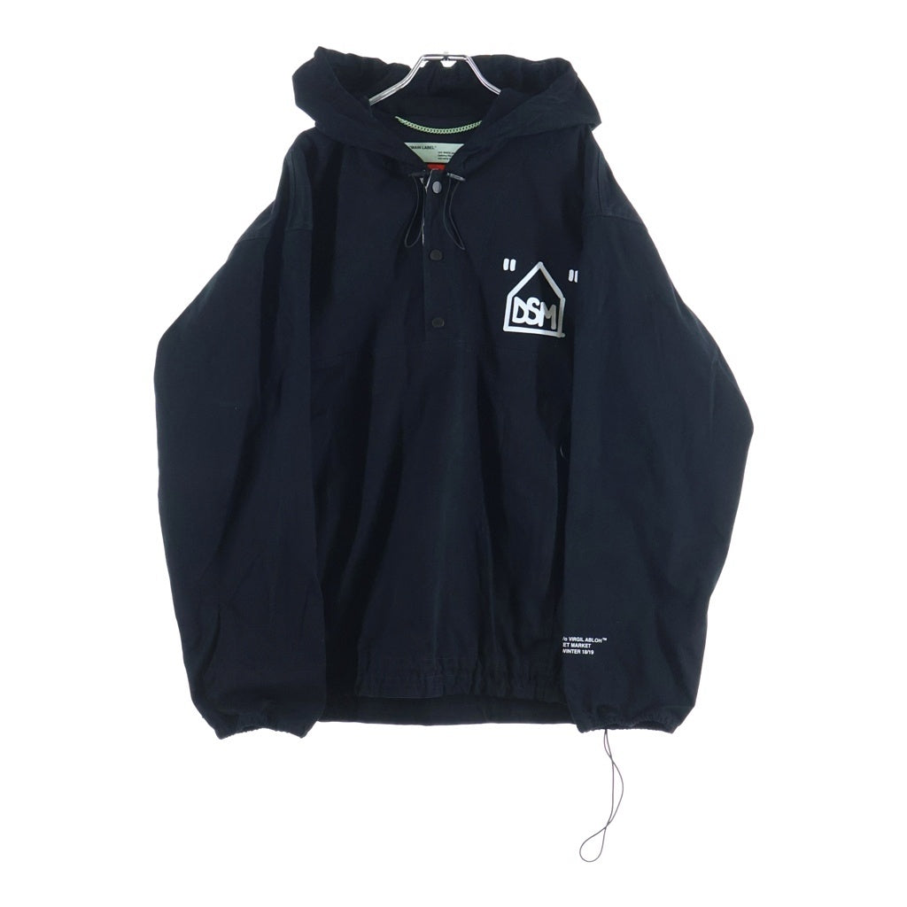 OFF-WHITE(オフホワイト) 18AW ×DOVER STREET MARKET ドーバーストリートマーケット バックアロー刺繍 コットン フーデッドジャケット ブラック OMEA152F18272136