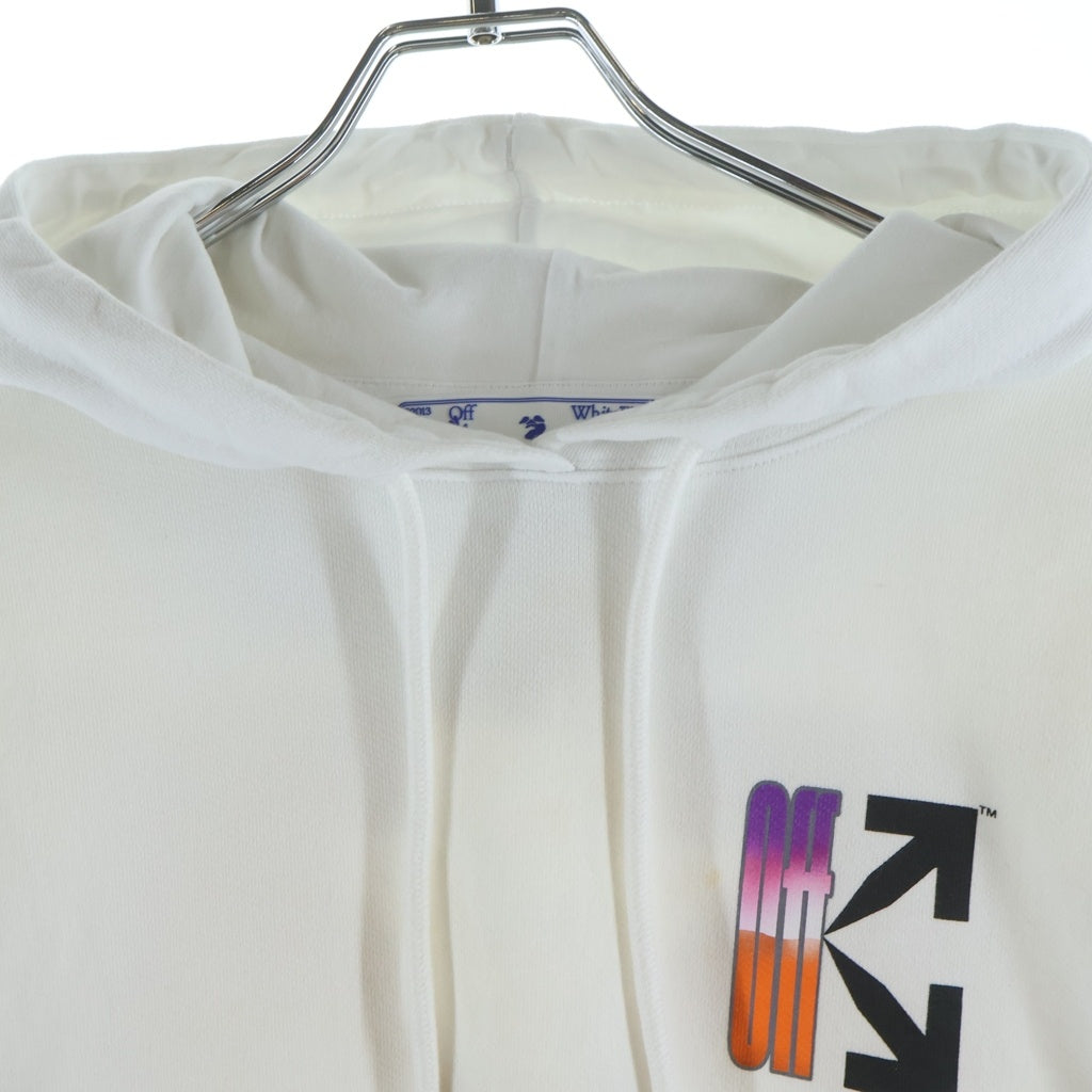OFF-WHITE(オフホワイト) 21SS GRADIENT CROPPED HOODIE グラディエント クロップド プルオーバースウェットパーカー フーディー ホワイト OWBB016R21JER001