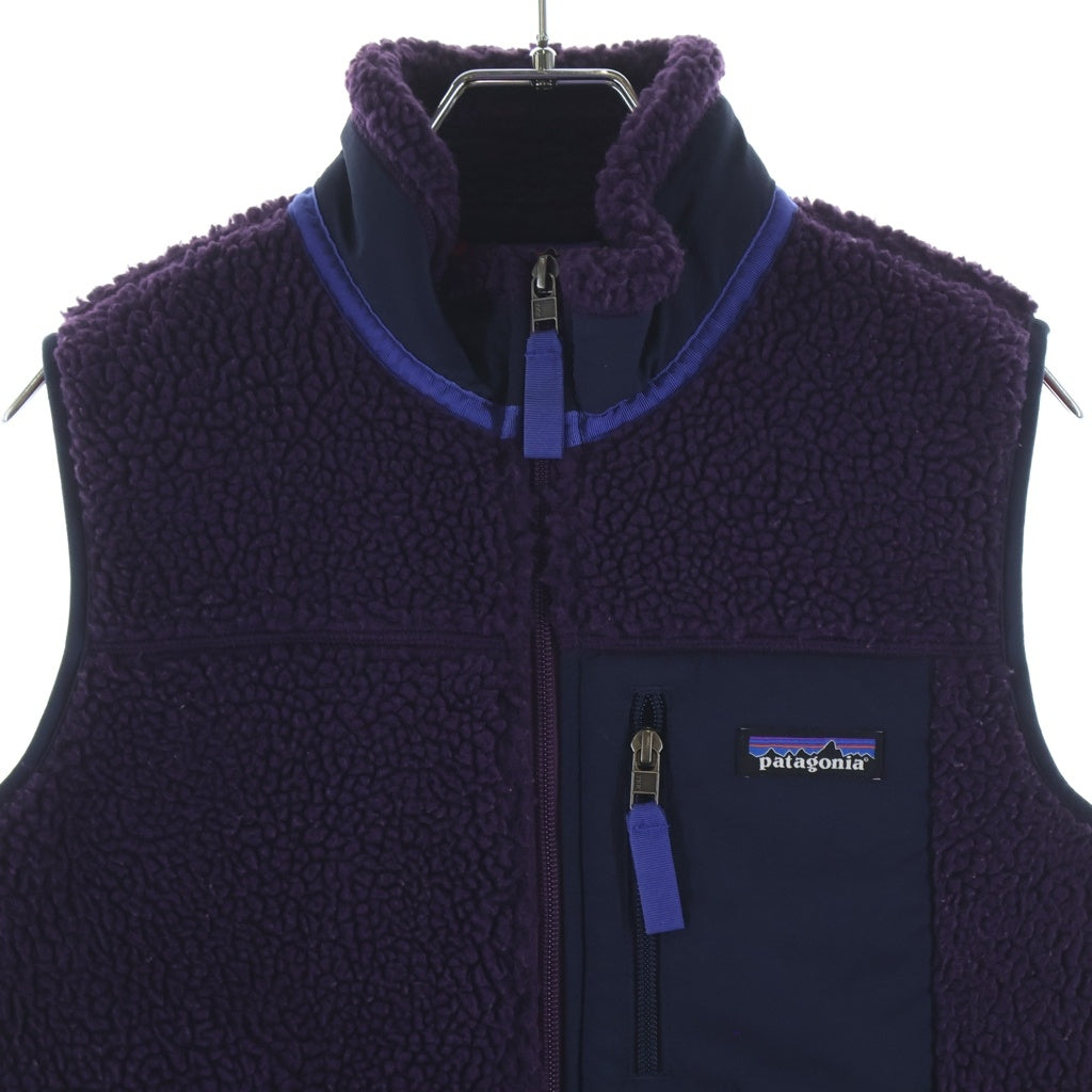 PATAGONIA(パタゴニア) 16AW CLASSIC RETRO-X VEST クラシック レトロエックス ロゴ刺繍 ハイネック ジップアップ ボアベスト パープル STY23083