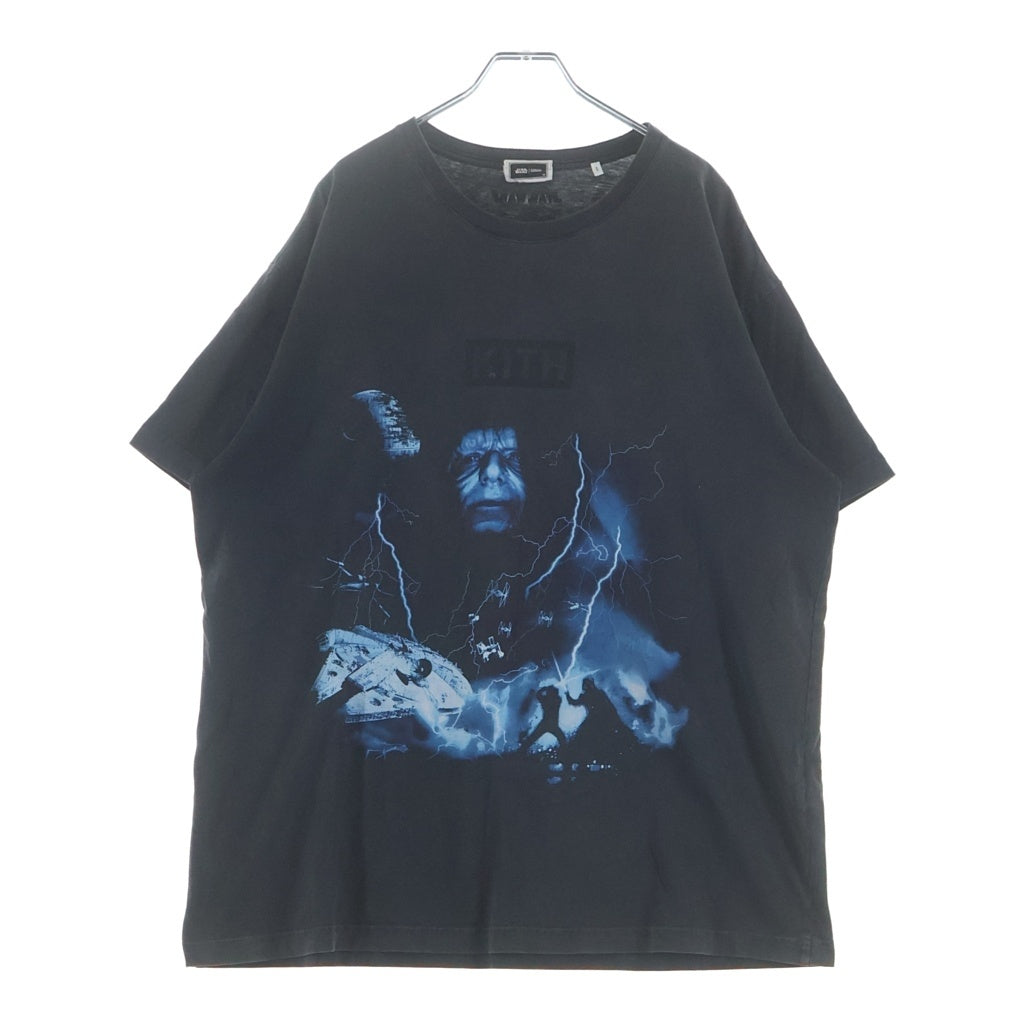 KITH(キス) 23SS ×STAR WARS EMPEROR VINTAGE TEE スターウォーズ エンペラー ヴィンテージ クルーネック半袖Tシャツ カットソー ブラック KHM031019