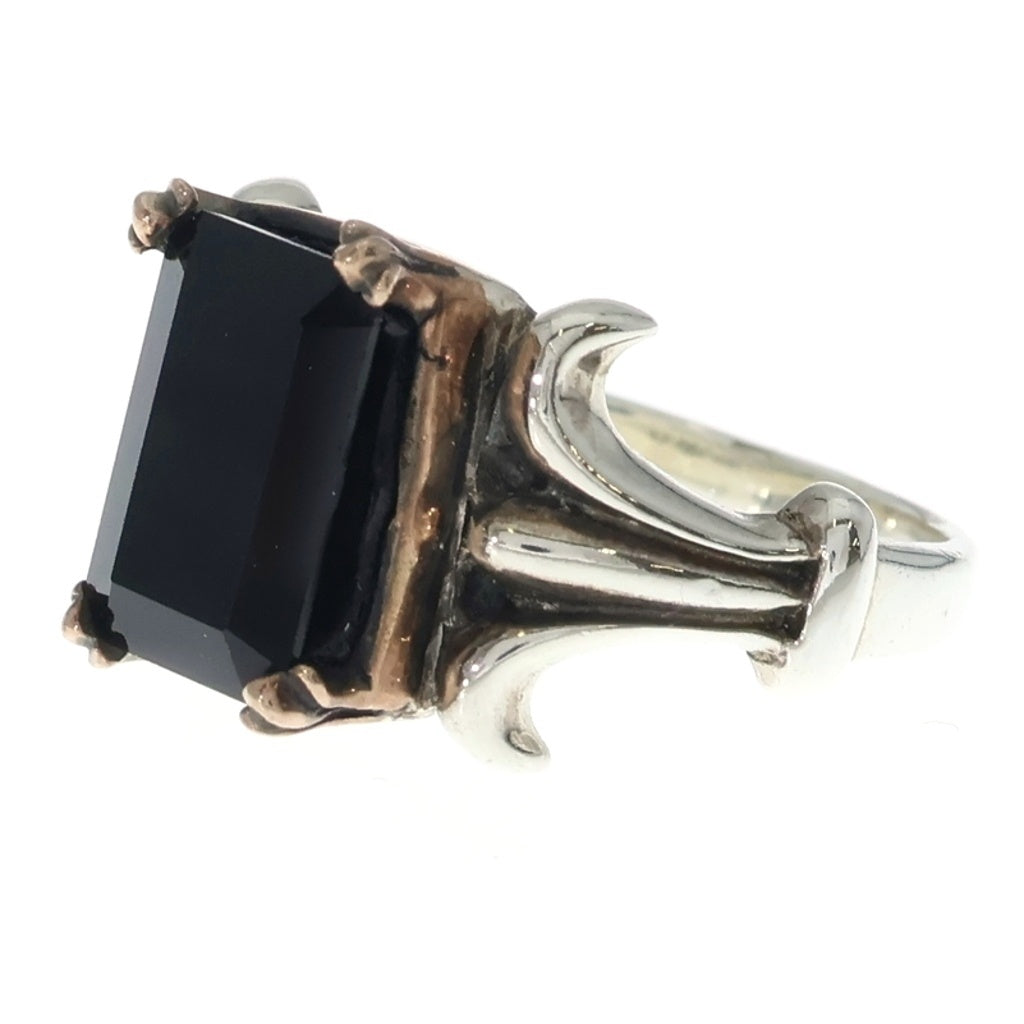 LORD CAMELOT(ロードキャメロット) LC 697 UX ONX スクエアカット ブラックオニキス デザインリング シルバー/ブラック