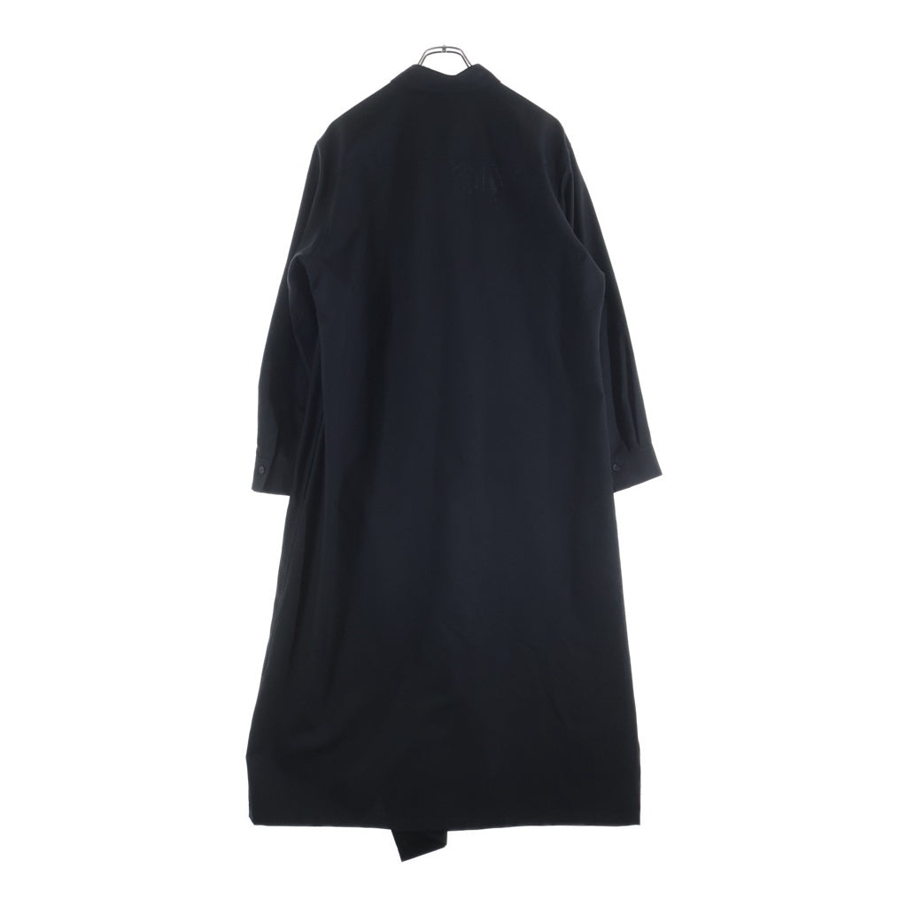 Ground Y(グラウンドワイ) 24SS WOOL POLYESTER GABARDINE LEFT FRONT DRAPED DRESS SHIRT ギャバジン レフトフロント ドレープドレス長袖シャツ レディース GS-D02-100 GS-D02-100