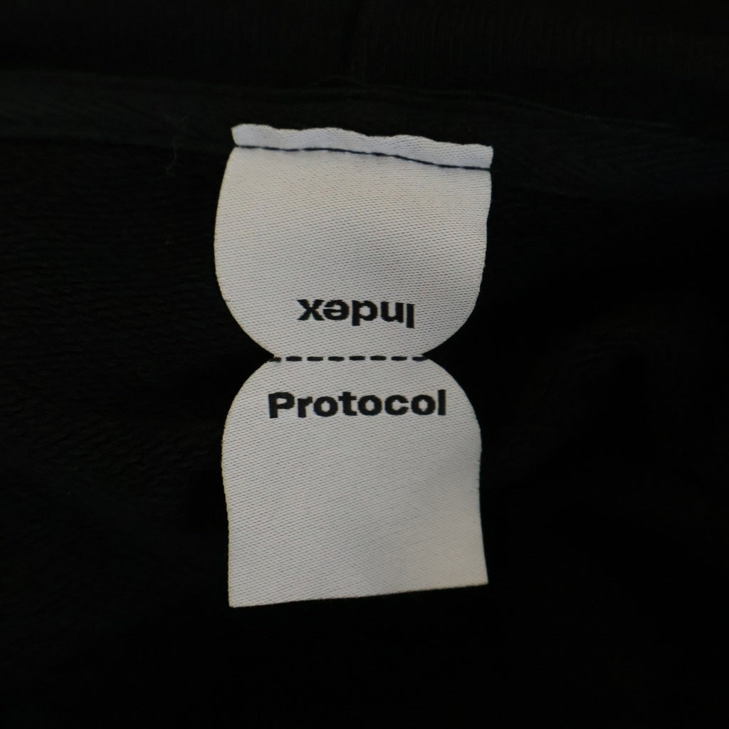 NO BRAND(ノーブランド) Protocol Index(プロトコル インデックス) 26SS RECONSTRUCTED SWEATSHIRTS ZIP HOODIE 再構築 ドッキング ダメージ加工 両面プリント