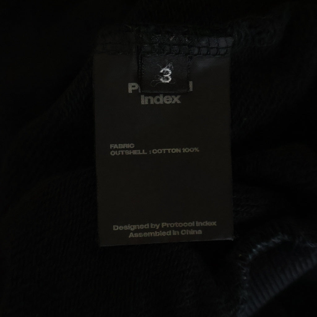 NO BRAND(ノーブランド) Protocol Index(プロトコル インデックス) 26SS RECONSTRUCTED SWEATSHIRTS ZIP HOODIE 再構築 ドッキング ダメージ加工 両面プリント