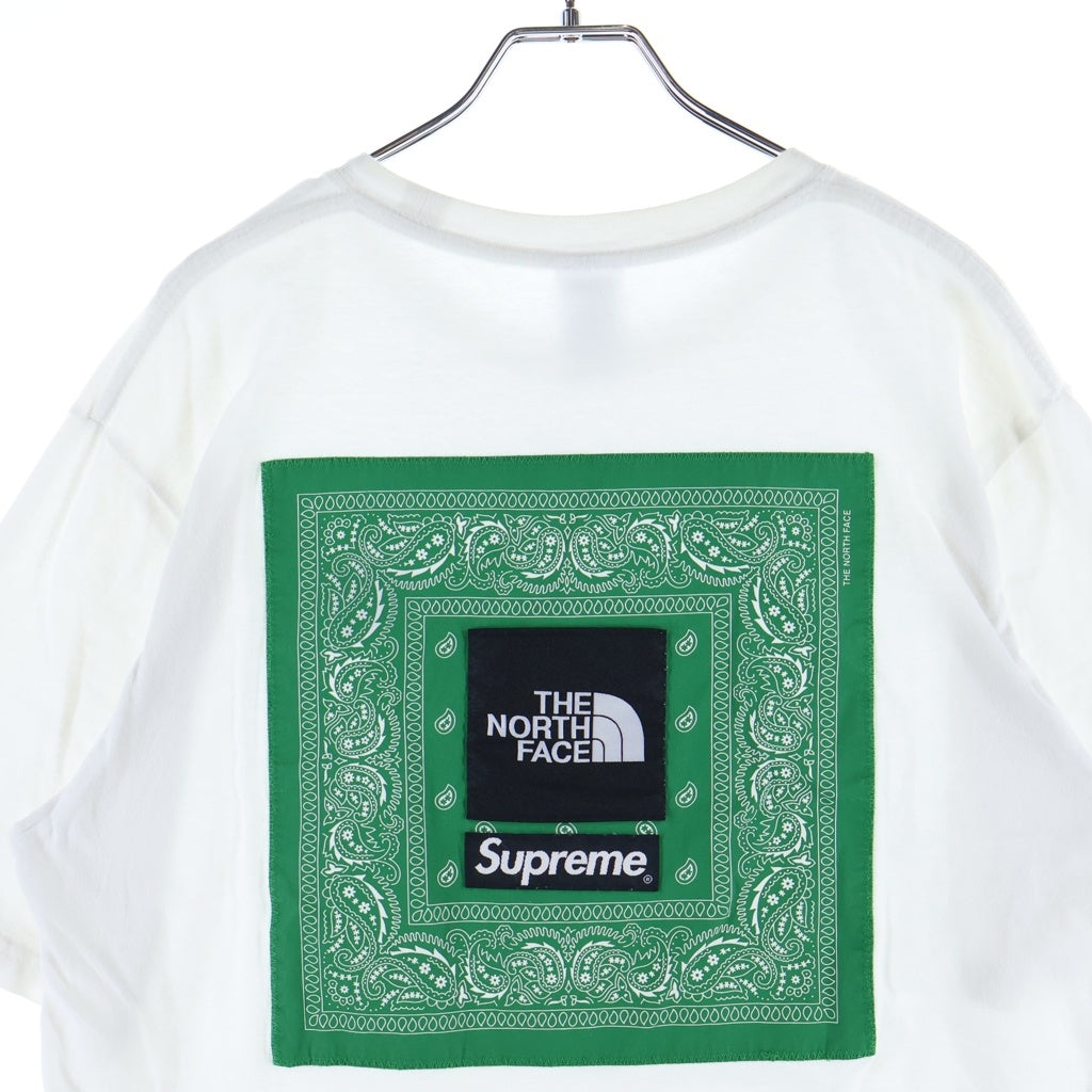 SUPREME(シュプリーム) 22SS ×The North Face Trekking Bandana Tee ザノースフェイス トレッキング バンダナ ロゴ エンブロイダリー クルーネック Tシャツ カットソー ホワイト NT022091