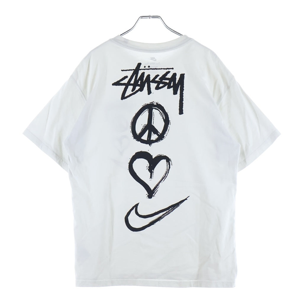STUSSY(ステューシー) 22SS ×NIKE NRG SS TEE ナイキ グラフィック ロゴ プリント クルーネック 半袖Tシャツ カットソー ホワイト DM4942-121