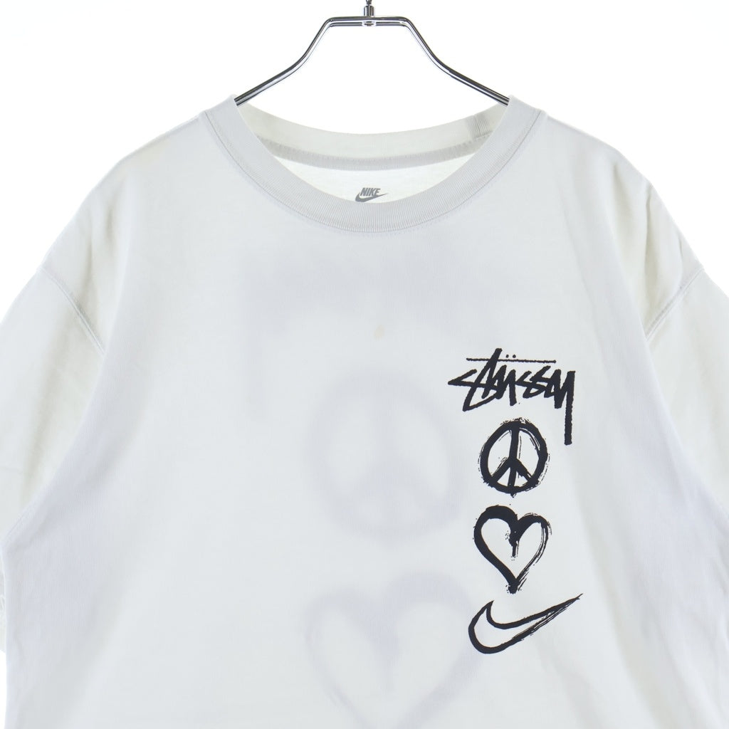 STUSSY(ステューシー) 22SS ×NIKE NRG SS TEE ナイキ グラフィック ロゴ プリント クルーネック 半袖Tシャツ カットソー ホワイト DM4942-121