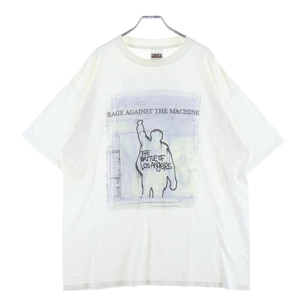 VINTAGE(ヴィンテージ) RAGE AGAINST THE MACHINE 1999 BATTLE OF LOS ANGELES TULTEX レージアゲインストザマシーン バトルオブロサンゼルス タルテックス クルーネック半袖Tシャツ ホワイト