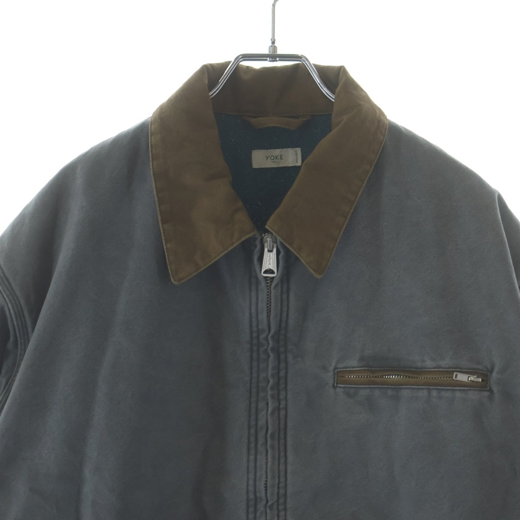 YOKE(ヨーク) 26SS CONNECTED WORK JACKET コネクテッド フリース切り替え ジップアップ ワーク ジャケット グレー YK26SS01195B YK26SS01195B