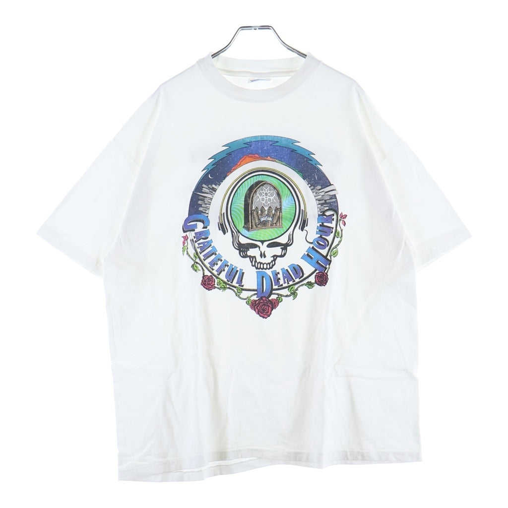 NO BRAND(ノーブランド) 90S VINTAGE GRATEFUL DEAD ヴィンテージ グレイトフルデッド Steal Your Face 両面プリント クルーネック半袖Tシャツ カットソー ホワイト
