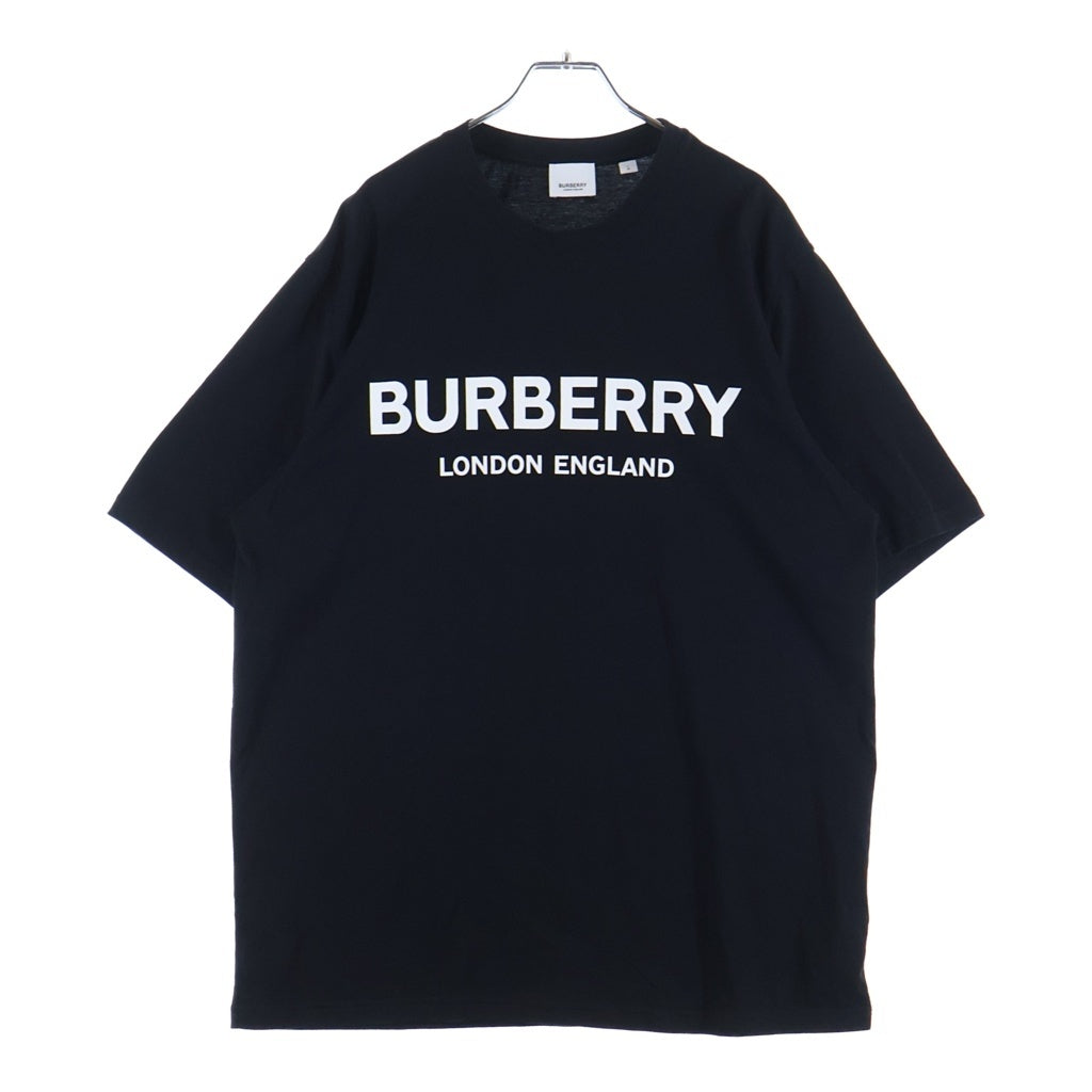 BURBERRY(バーバリー) フロントロゴプリントTシャツ 半袖クルーネックカットソー ブラック 8026016