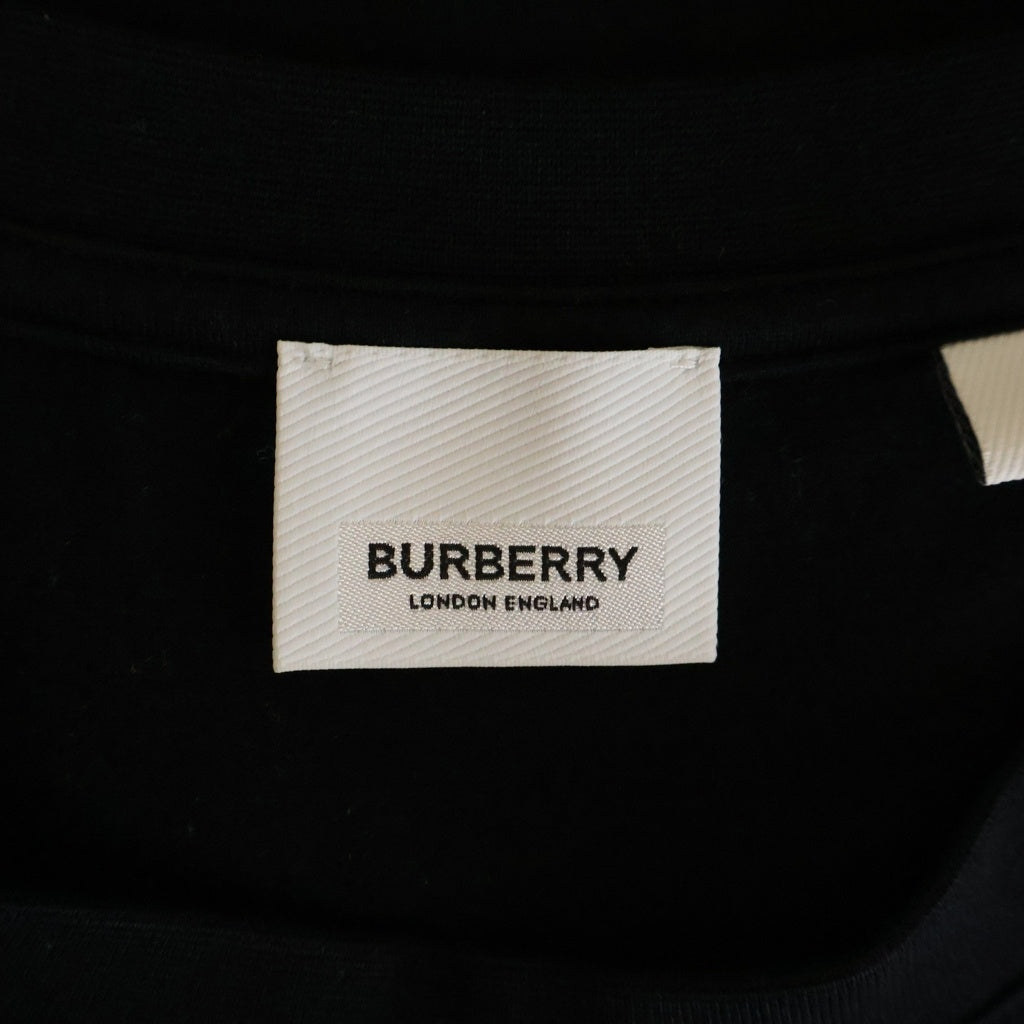 BURBERRY(バーバリー) フロントロゴプリントTシャツ 半袖クルーネックカットソー ブラック 8026016