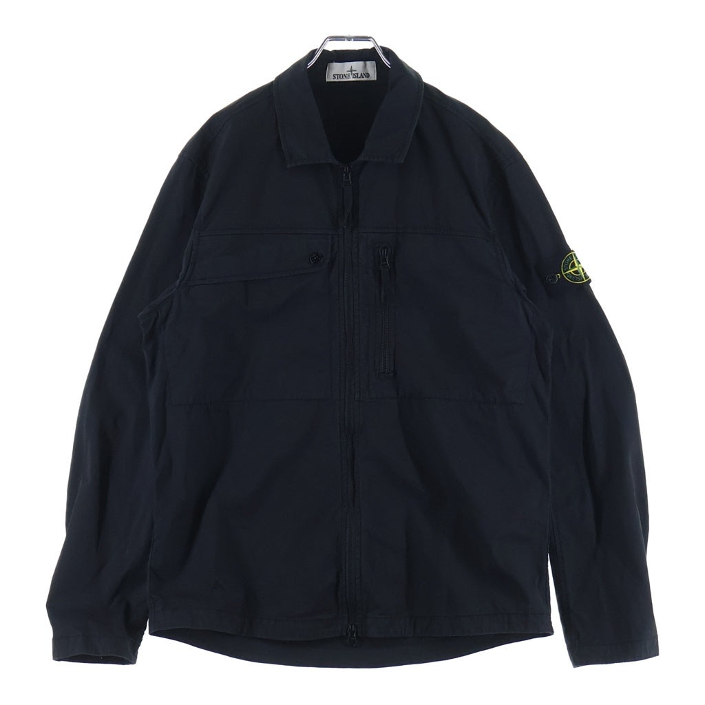 STONE ISLAND(ストーンアイランド) OVERSHIRT オーバーシルエット ロゴパッチ ジップアップジャケット ブラック 801510210
