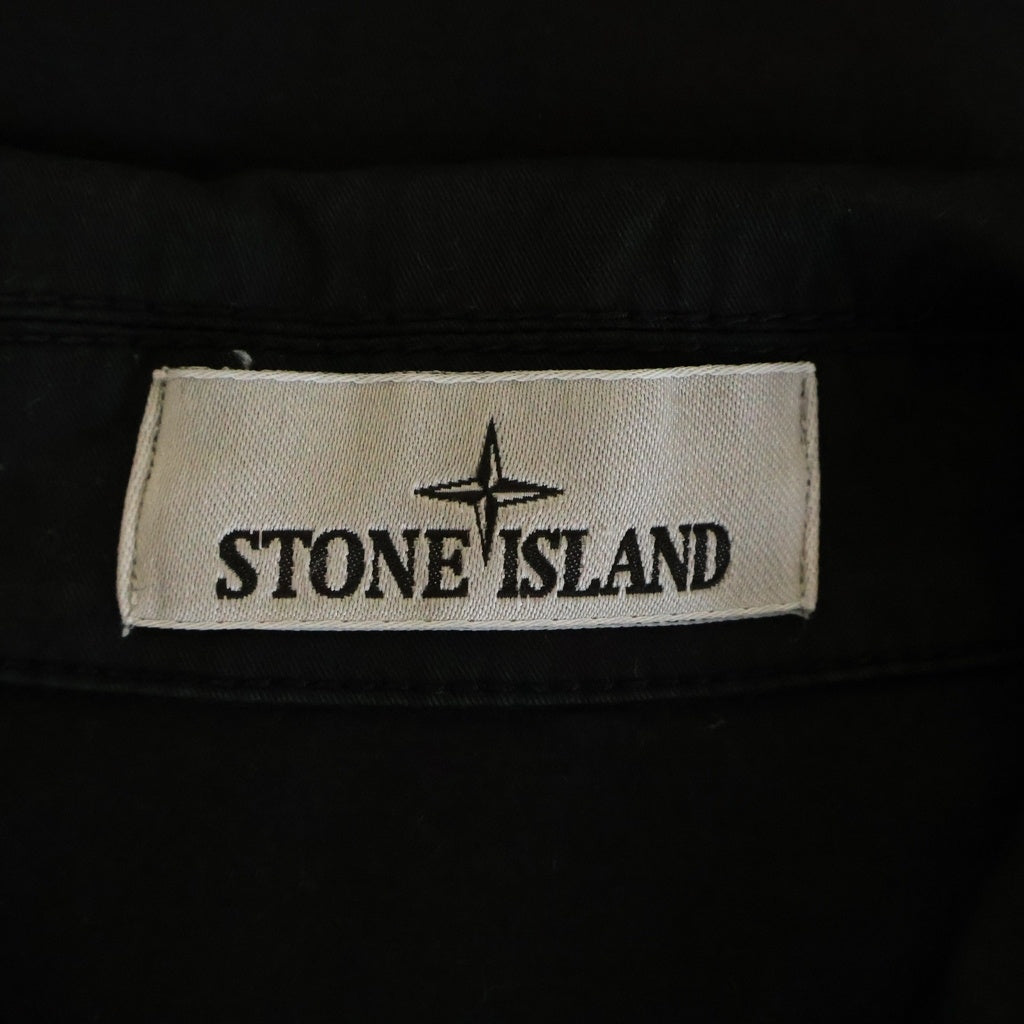 STONE ISLAND(ストーンアイランド) OVERSHIRT オーバーシルエット ロゴパッチ ジップアップジャケット ブラック 801510210