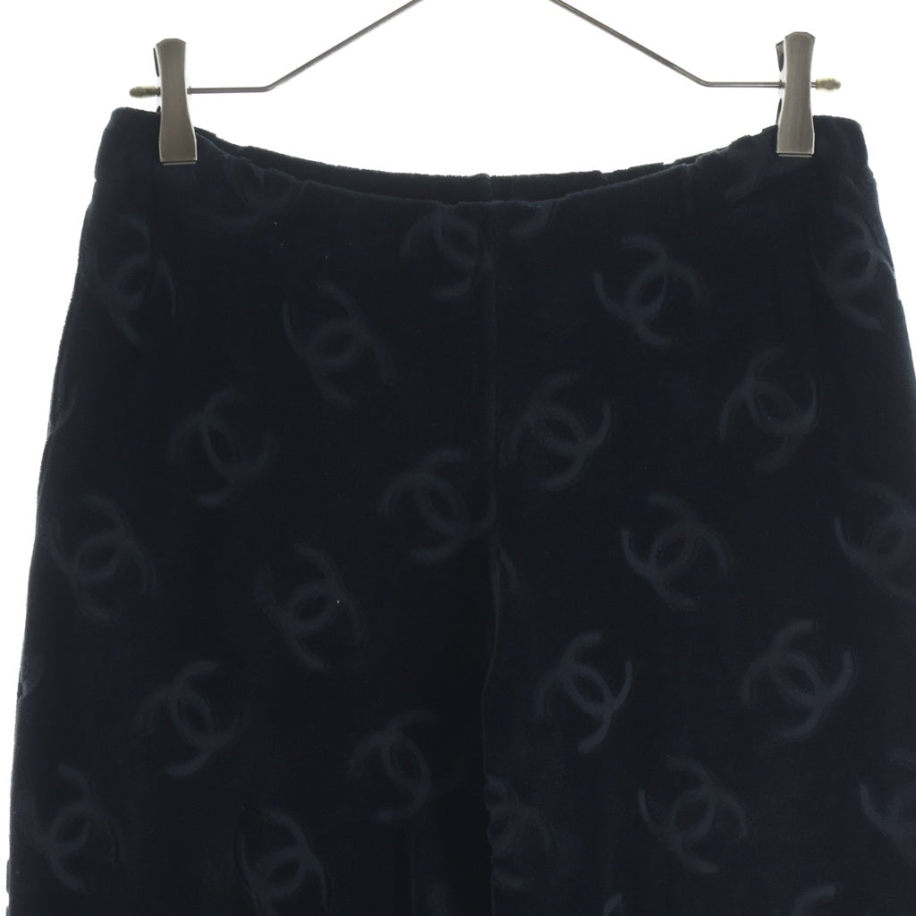 CHANEL BOUTIQUE(シャネルブティック) 96SS ココマーク総柄 レギンス ベロアパンツ レディース ブラック