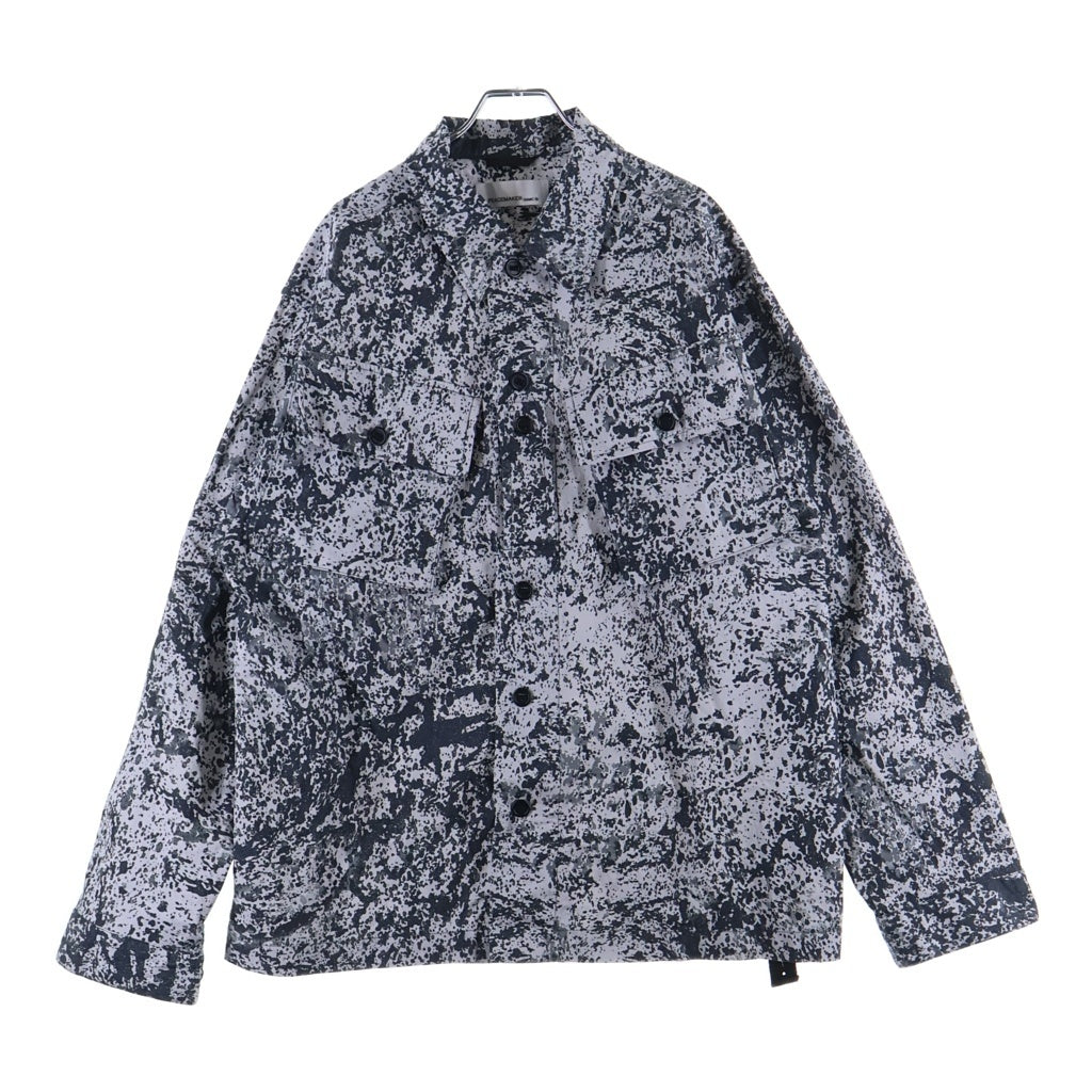 OAMC(オーエーエムシー) 26SS ×RON HERMAN ロンハーマン カモ柄 ミリタリーカーゴシャツジャケット ホワイト/グレー 4320700087