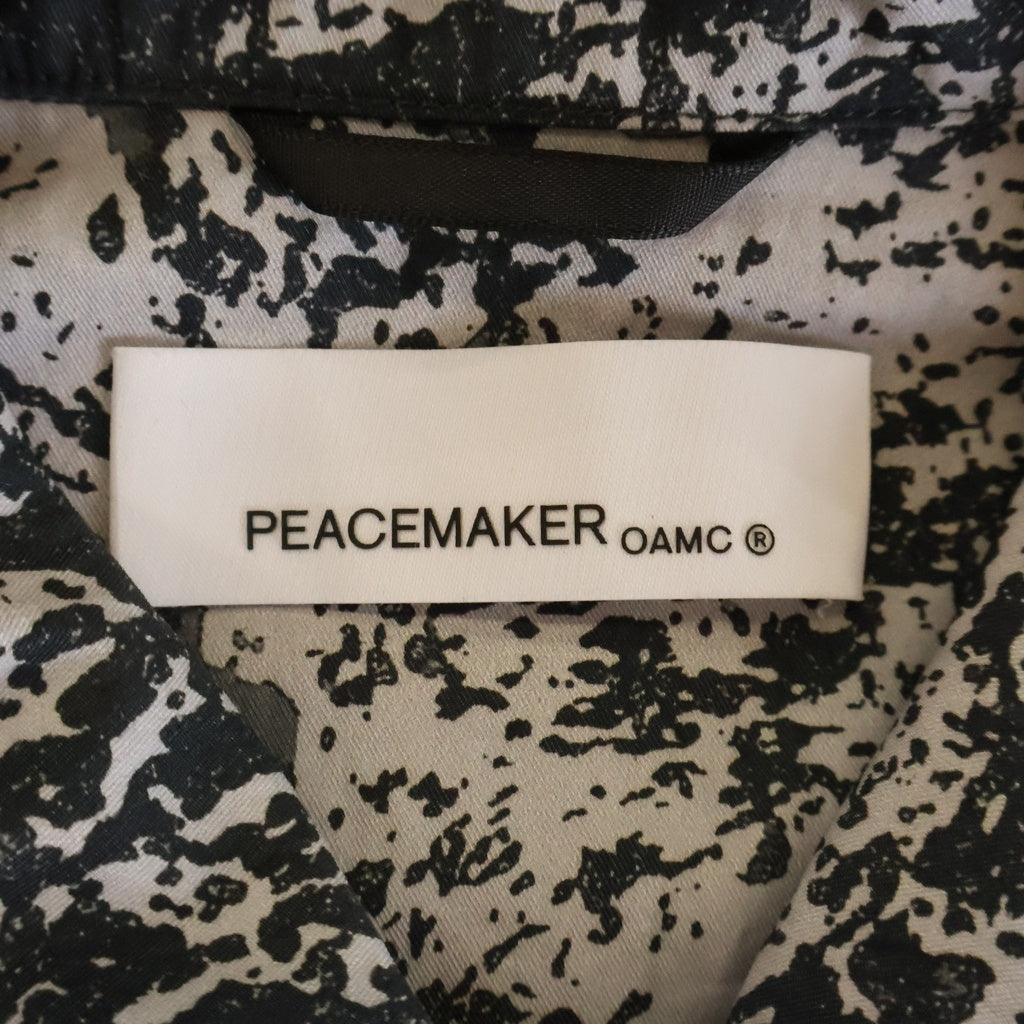 OAMC(オーエーエムシー) 26SS ×RON HERMAN ロンハーマン カモ柄 ミリタリーカーゴシャツジャケット ホワイト/グレー 4320700087