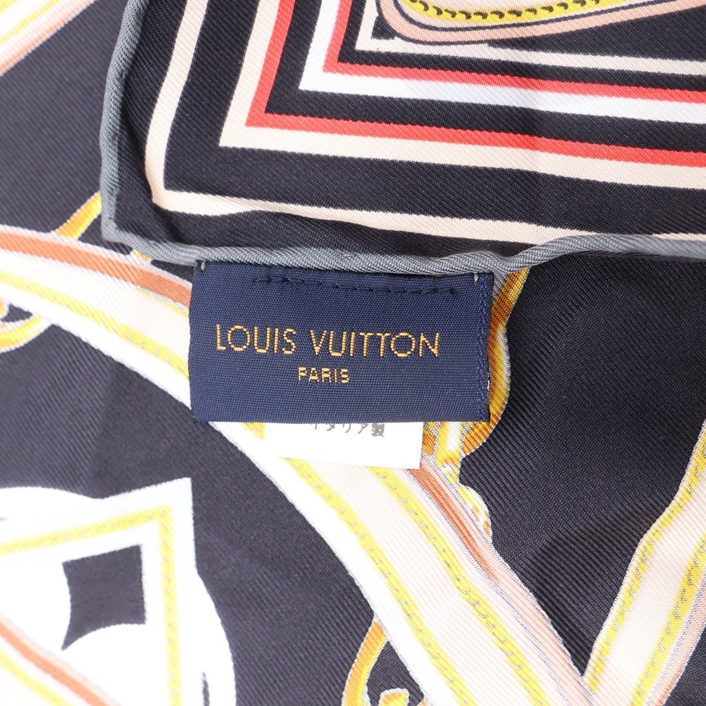 LOUIS VUITTON(ルイヴィトン) 21AW カレ90 アルティメット モノグラム ストラップ チェーンモチーフ シルク スカーフ マルチ M76649 GM1221 レディース