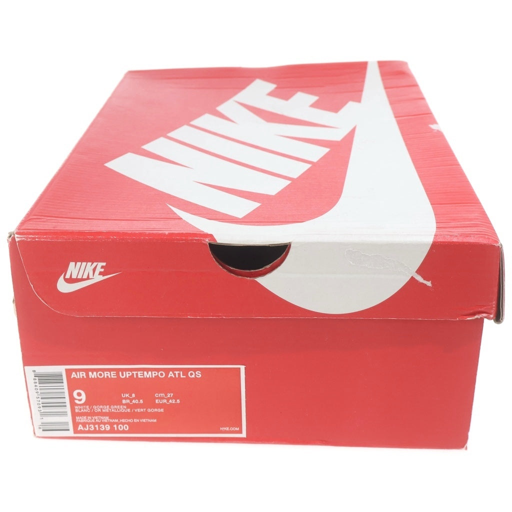 NIKE(ナイキ) AIR MORE UPTEMPO QS ATLANTA エア モア アップテンポ アトランタ ハイカットスニーカー グリーン/ホワイト US9/27cm AJ3139-100