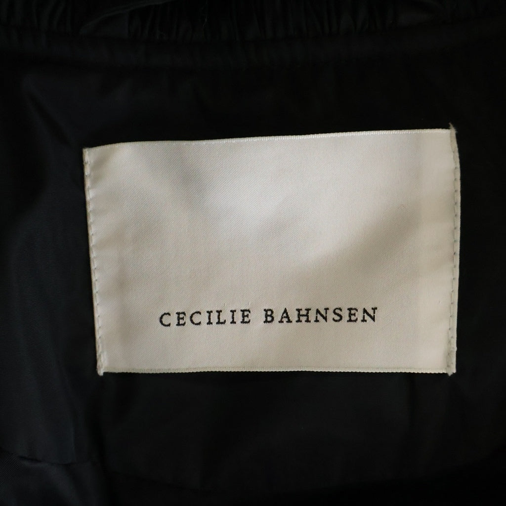 CECILIE BAHNSEN(セリシーバンセン) UBON JACKET ウボン バックリボン クロップド パファージャケット ブラック レディース 2.23OTW14002