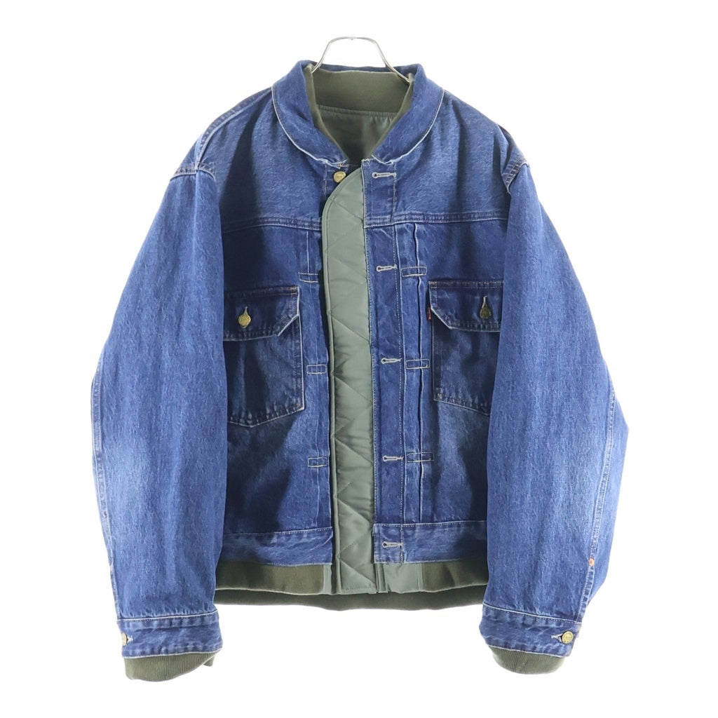 Sacai(サカイ) 25SS ×LEVIS Nylon Twill Reversible Blouson リーバイス ナイロン ツイル リバーシブルブルゾン デニムジャケット カーキ/インディゴ 25-03707M