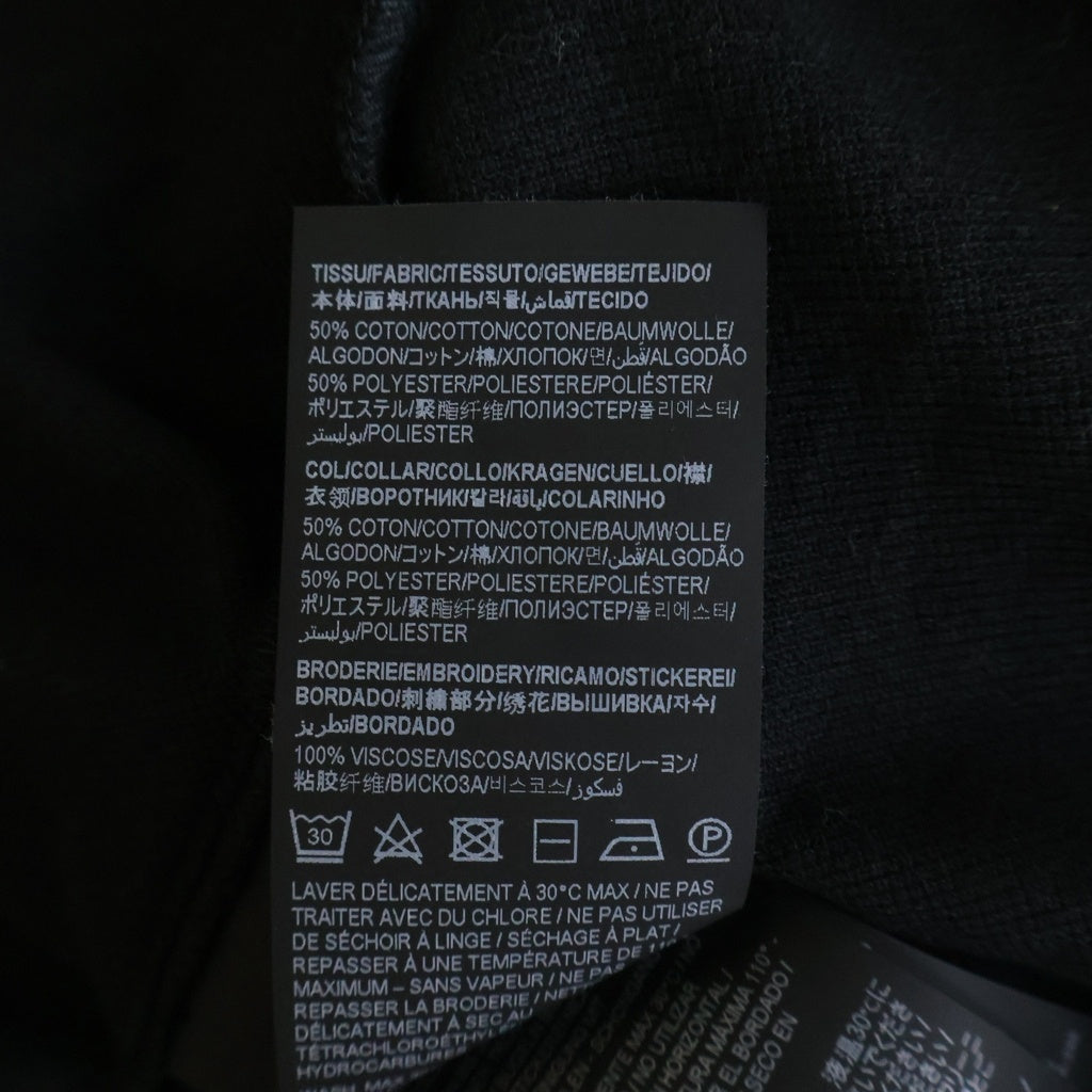 SAINT LAURENT PARIS(サンローランパリ) POCKET POLO ロゴエンブロイダリー チェストポケット 長袖ポロシャツ ブラック 750525 Y37HC