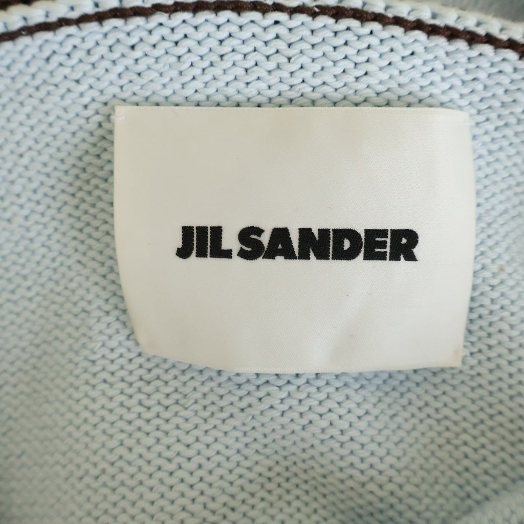JIL SANDER(ジルサンダー) 22SS SHORT SLEEVE COTTON KNIT POLO SHIRT ショートスリーブ コットンニット ポロシャツ パステルブルー/ブラウン JSMU752014