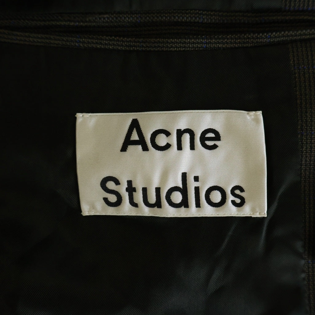 Acne Studios(アクネ ストゥディオズ) Wチェック ダブルブレスト テーラードジャケット ブラウン FN-MN-SUIT000090
