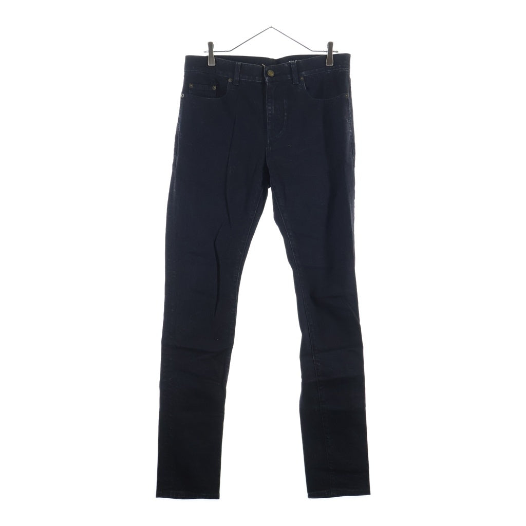 SAINT LAURENT PARIS(サンローランパリ) D24 M/SK-MW ウォッシュ加工 レザーロゴパッチ ジップフライ デニムスキニーパンツ ブラック 622876 Y500R
