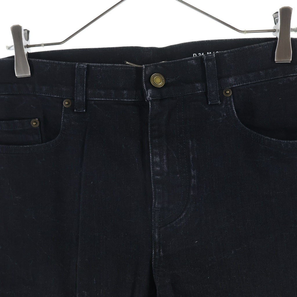 SAINT LAURENT PARIS(サンローランパリ) D24 M/SK-MW ウォッシュ加工 レザーロゴパッチ ジップフライ デニムスキニーパンツ ブラック 622876 Y500R