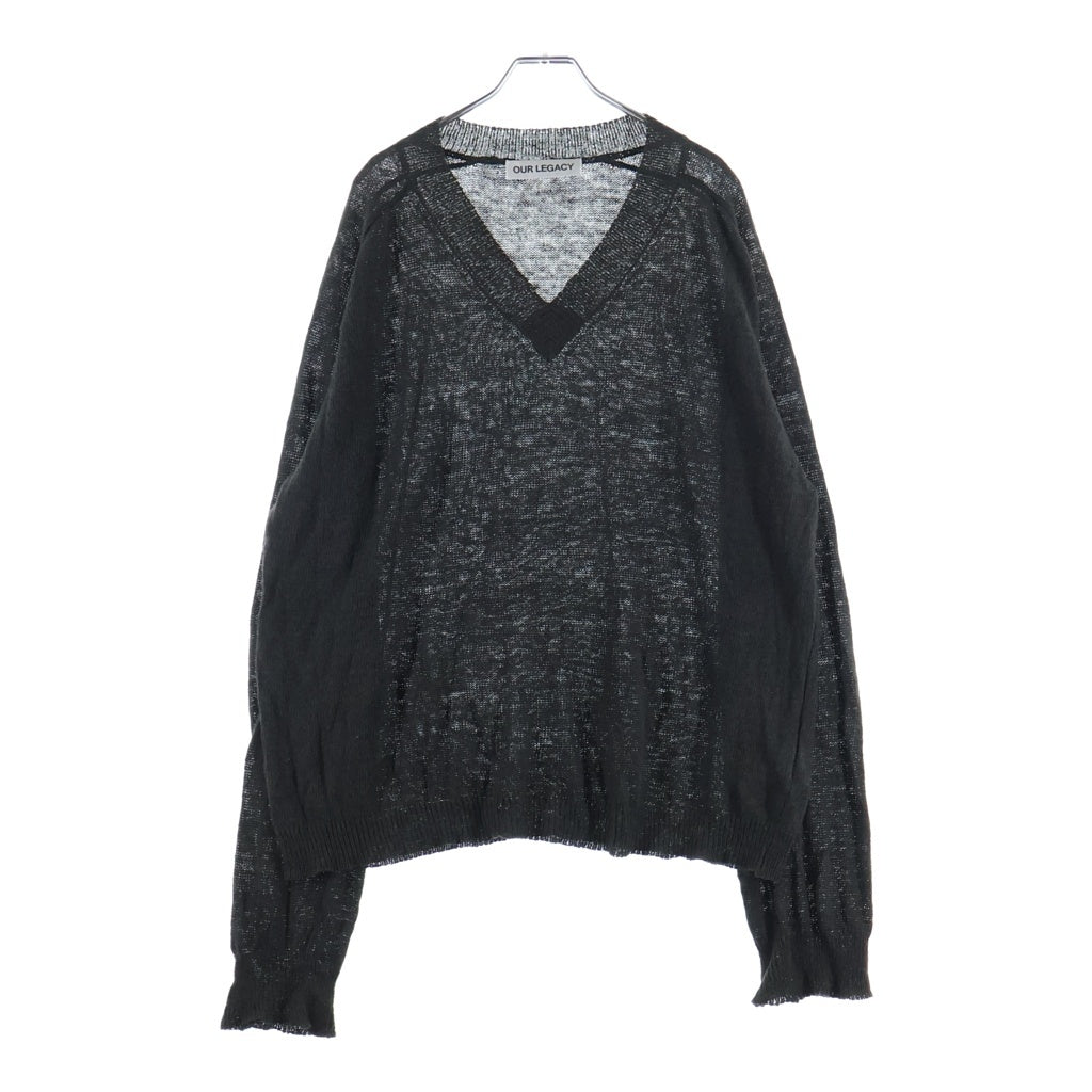 OUR LEGACY(アワーレガシー) 25SS RUE V-NECK ラグランスリーブ Vネック ニット セーター グリーン M2253RNG