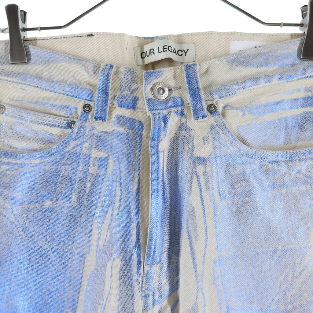 OUR LEGACY(アワーレガシー) 23AW THIRD CUT BLUE FOIL DENIM サード カット フォイル ジッパーフライ デニム パンツ ブルー M2235TBF
