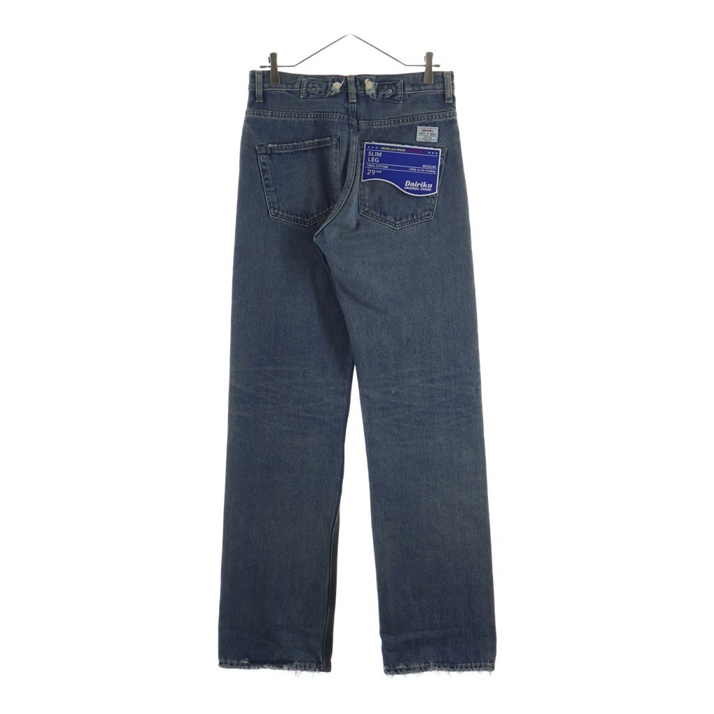 DAIRIKU(ダイリク) 22AW SLIM COATING DENIM PANTS ボタンフライ スリムコーティングデニムパンツ ジーンズ インディゴ/ブラック D-4