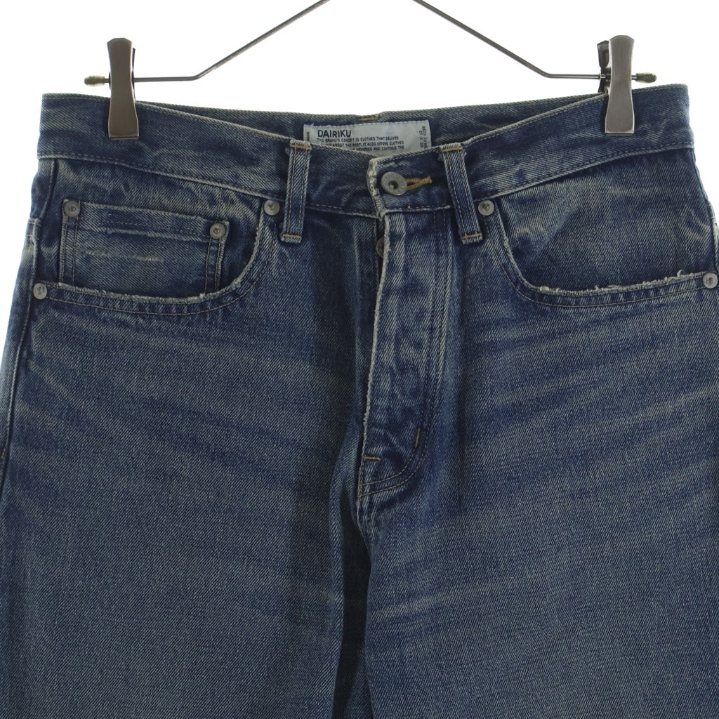 DAIRIKU(ダイリク) 22AW SLIM COATING DENIM PANTS ボタンフライ スリムコーティングデニムパンツ ジーンズ インディゴ/ブラック D-4