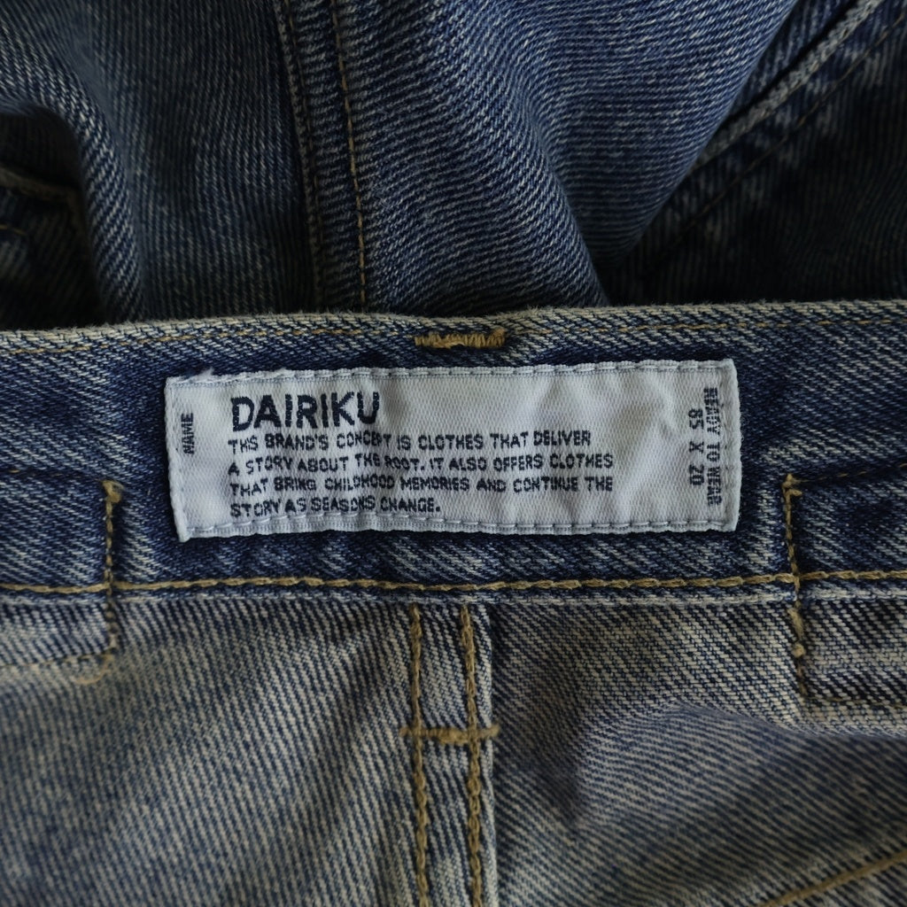 DAIRIKU(ダイリク) 22AW SLIM COATING DENIM PANTS ボタンフライ スリムコーティングデニムパンツ ジーンズ インディゴ/ブラック D-4