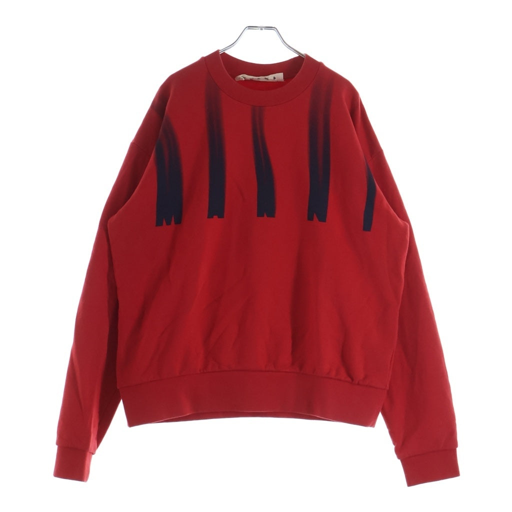 MARNI(マルニ) 21AW FADE LOGO CREW SWEAT フェードロゴプリント クルーネックプルオーバースウェットシャツ トレーナー レッド FUMU0074P0 UTC029