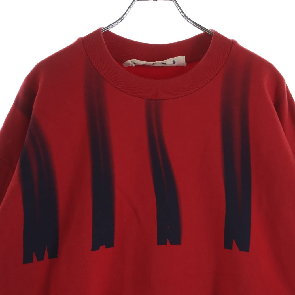 MARNI(マルニ) 21AW FADE LOGO CREW SWEAT フェードロゴプリント クルーネックプルオーバースウェットシャツ トレーナー レッド FUMU0074P0 UTC029