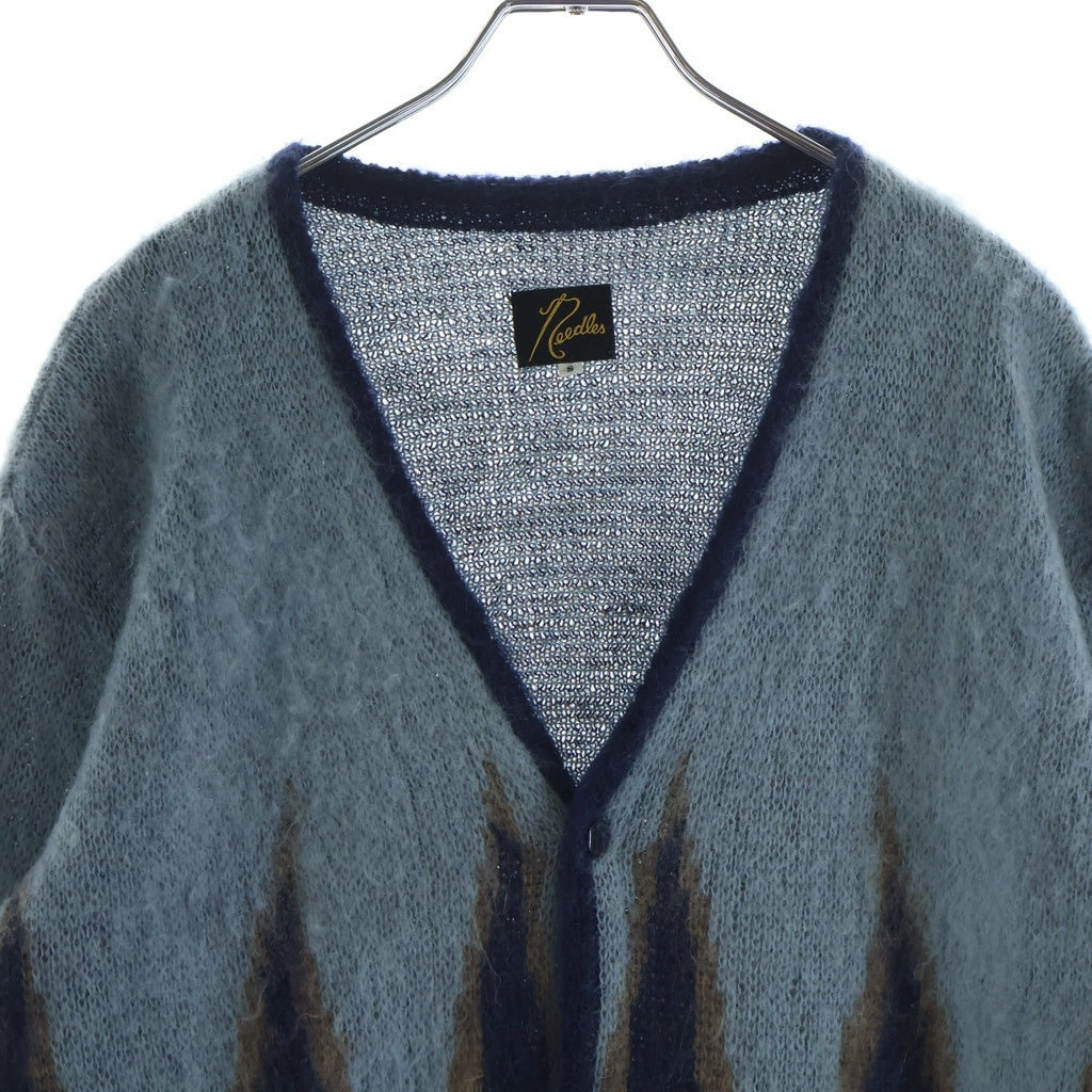 Needles(ニードルス) MOHAIR CARDIGAN FLAME フレイム モヘアニット カーディガン ブルー HM271