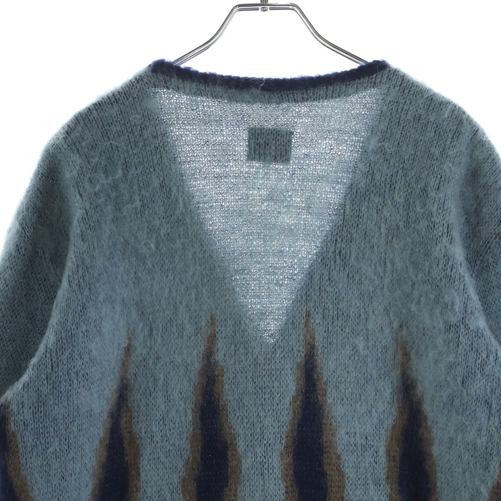 Needles(ニードルス) MOHAIR CARDIGAN FLAME フレイム モヘアニット カーディガン ブルー HM271