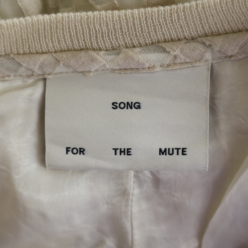 Song for the Mute(ソングフォーザミュート) 17SS シアー チェッカー ジャガード クルーネック長袖Tシャツ ロングスリーブカットソー アイボリー 23-14-0424-042
