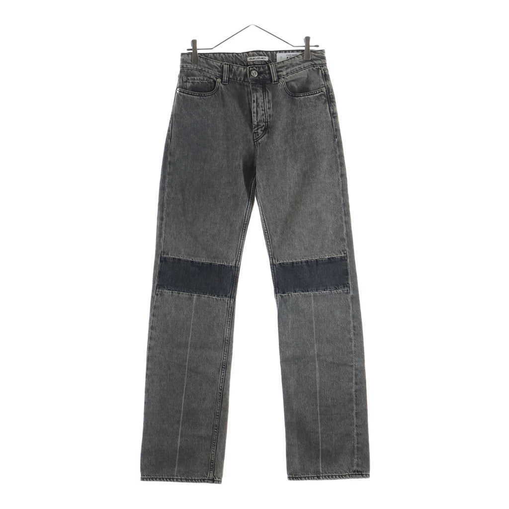 OUR LEGACY(アワーレガシー) 21AW WMNS EXTENDED LINEAR CUT ウィメンズ エクステンデッド リニアカット ボタンフライ デニムパンツ ジーンズ ブラック M2205EB レディース