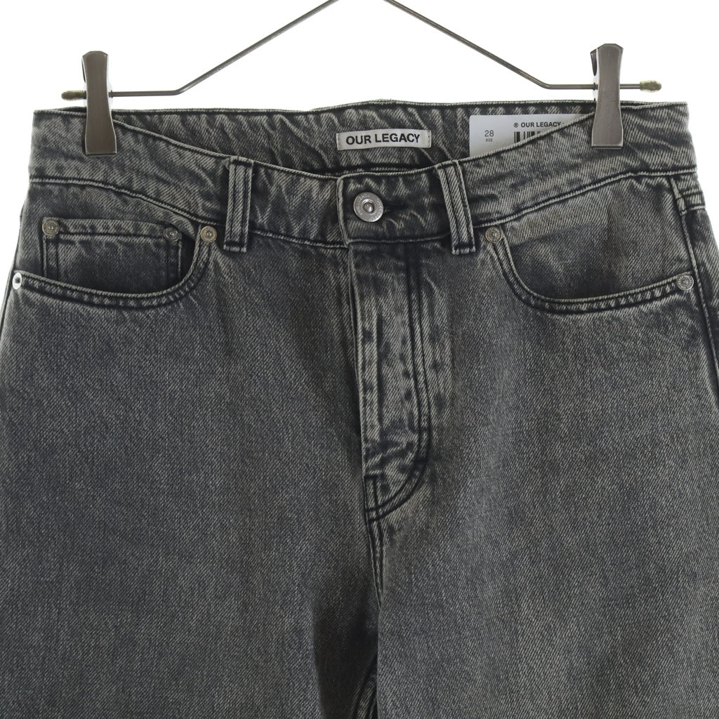 OUR LEGACY(アワーレガシー) 21AW WMNS EXTENDED LINEAR CUT ウィメンズ エクステンデッド リニアカット ボタンフライ デニムパンツ ジーンズ ブラック M2205EB レディース