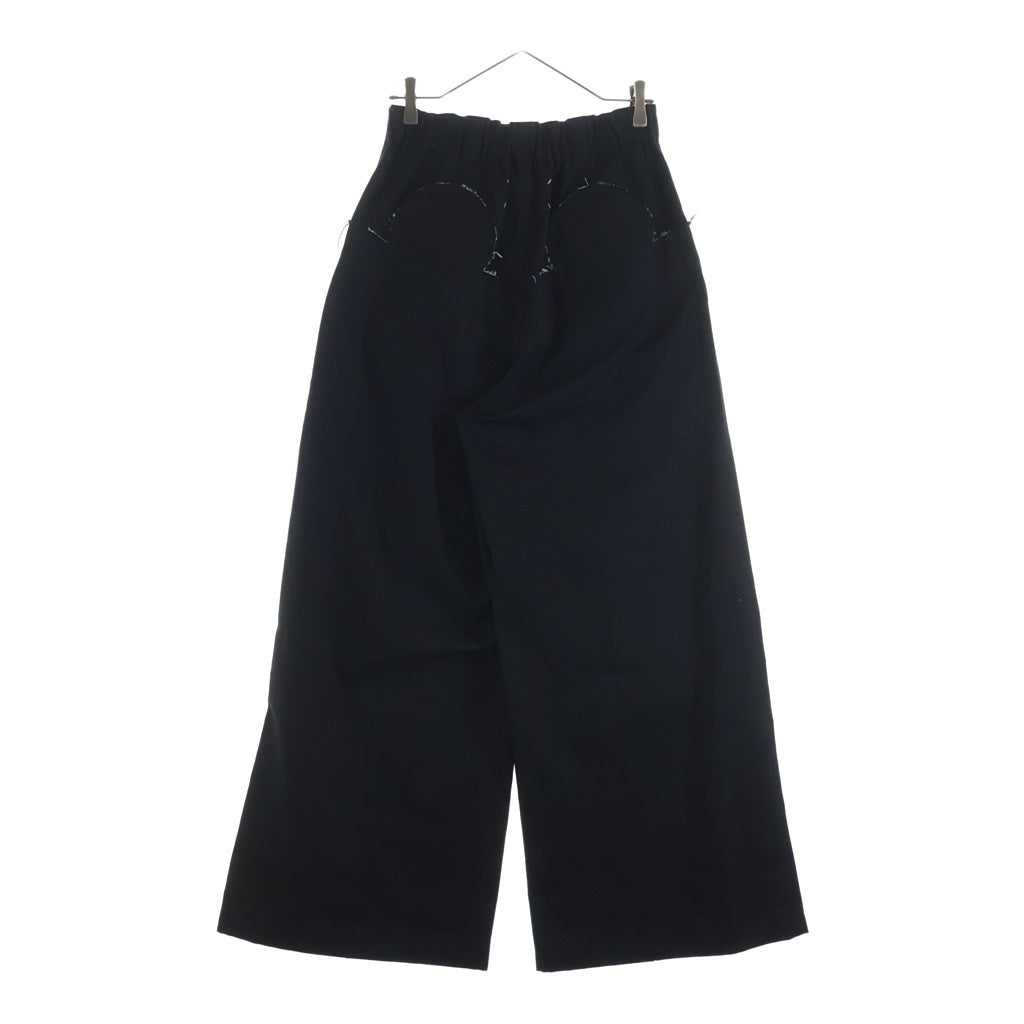 Maison Margiela(メゾンマルジェラ) 24SS WMNS YOKE TROUSERS ウィメンズ ヨーク ダブルタック ジップフライワイドトラウザーズ パンツ ブラック S51KA0591 S54042 レディース