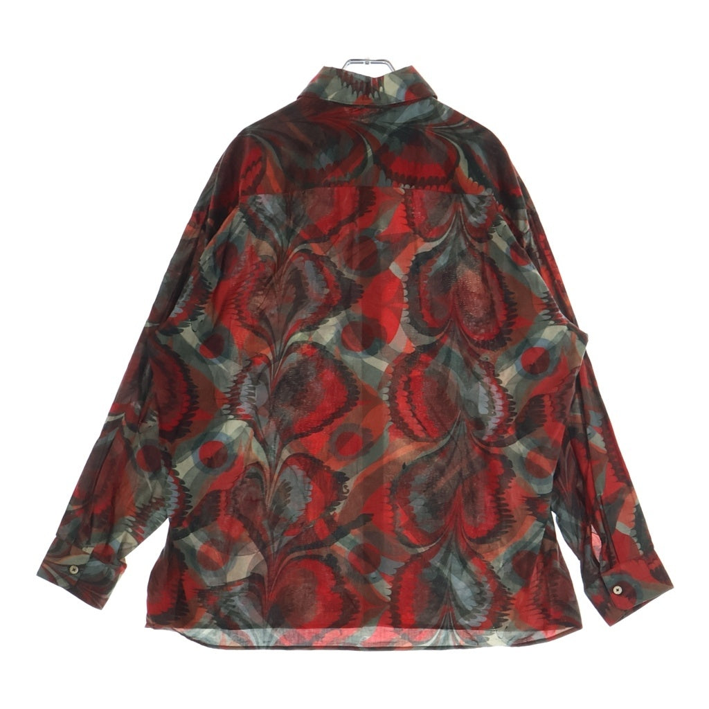 LEMAIRE(ルメール) 22AW REGULAR COLLAR TWISTED SHIRT レギュラーカラー 総柄 ツイステッド長袖シャツ レッド SH305 LF855