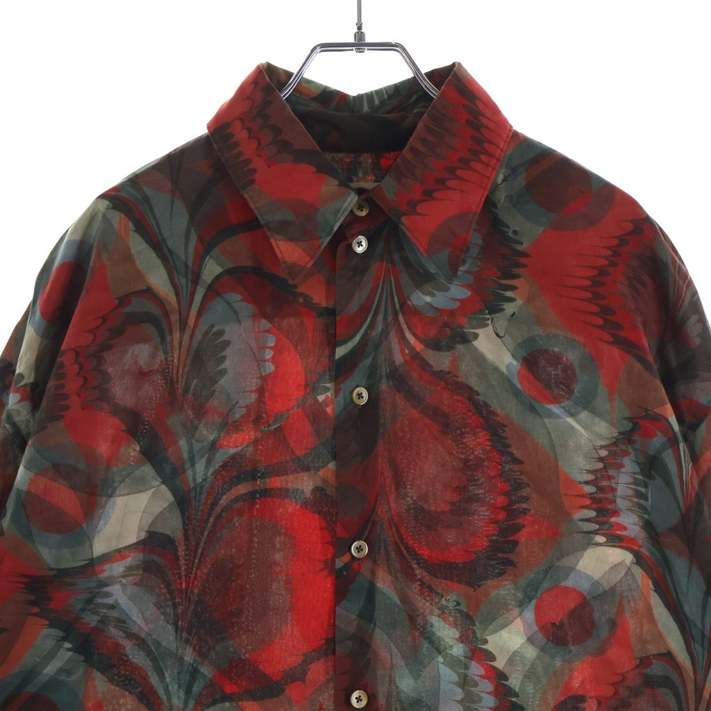 LEMAIRE(ルメール) 22AW REGULAR COLLAR TWISTED SHIRT レギュラーカラー 総柄 ツイステッド長袖シャツ レッド SH305 LF855