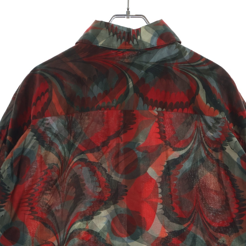 LEMAIRE(ルメール) 22AW REGULAR COLLAR TWISTED SHIRT レギュラーカラー 総柄 ツイステッド長袖シャツ レッド SH305 LF855