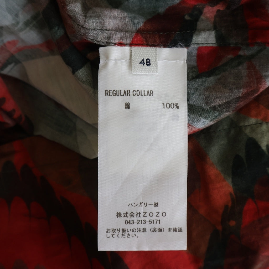 LEMAIRE(ルメール) 22AW REGULAR COLLAR TWISTED SHIRT レギュラーカラー 総柄 ツイステッド長袖シャツ レッド SH305 LF855