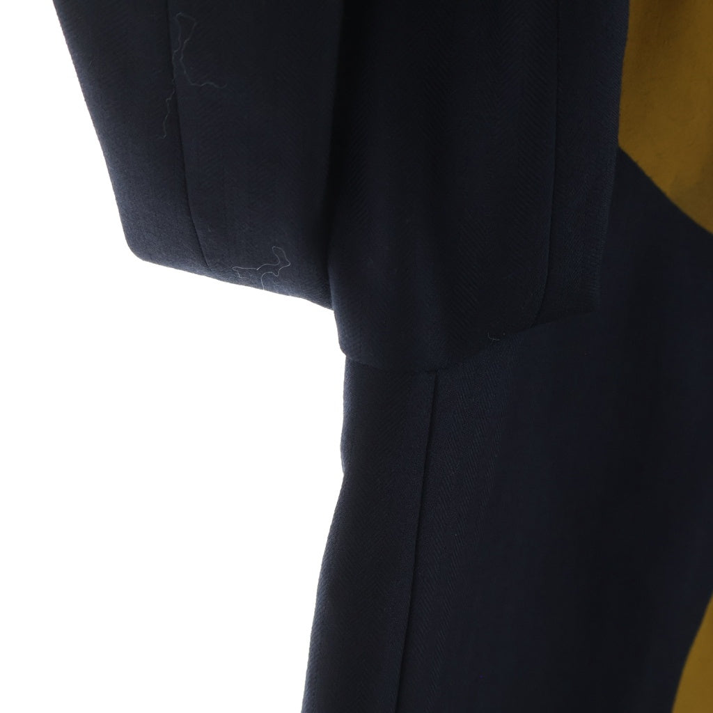 DRIES VAN NOTEN(ドリスヴァンノッテン) 23AW BILLY SC 7209 M.W.JAKET ウール ペイント加工 テーラードジャケット ネイビー/イエロー 020418-7209-509